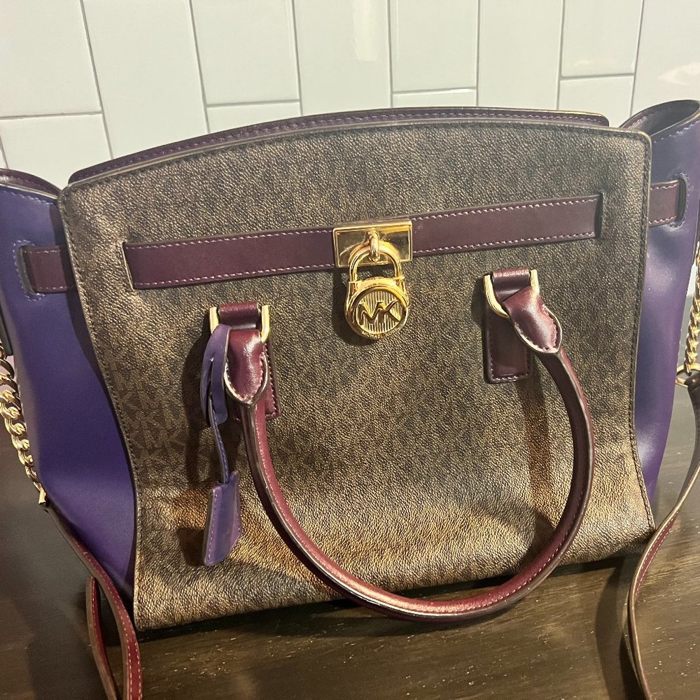 Michael Kors Plum satchel with crossbody strap